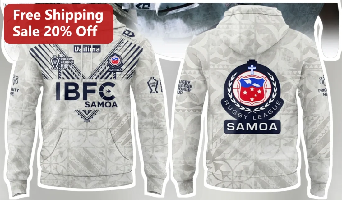 IBFC Samoa Rugby League Hoodie Fan Merch available at our Miami, Florida warehouse