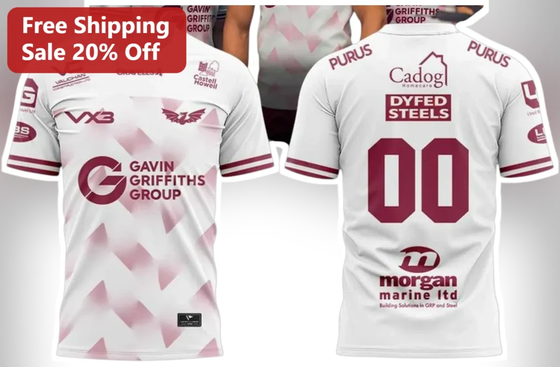 Gavin Griffiths Group Dyfed Steels Morgan Marine Ltd Rugby Sponsorship Tee available at our Miami, Florida warehouse