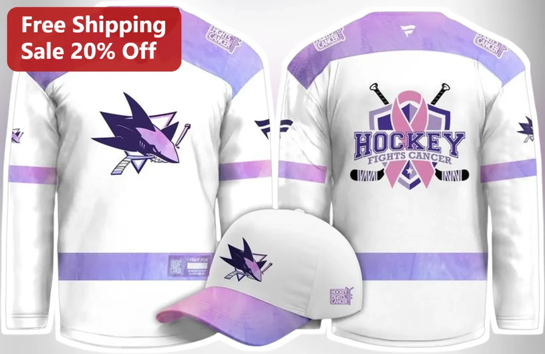 Hockey Fights Cancer San Jose Sharks Jersey NHL Awareness Charity Fan Apparel available at our Miami, Florida warehouse