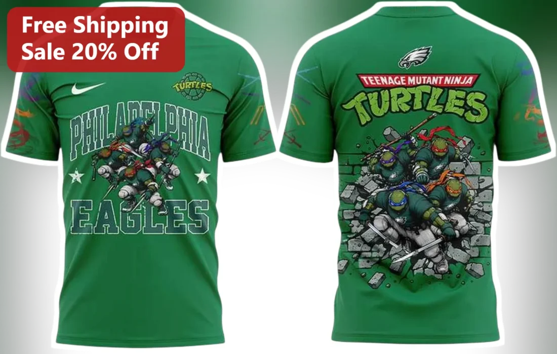 Philadelphia Eagles Teenage Mutant Ninja Turtles Graphic Tee NFL Fan Gear Gift available at our Miami, Florida warehouse