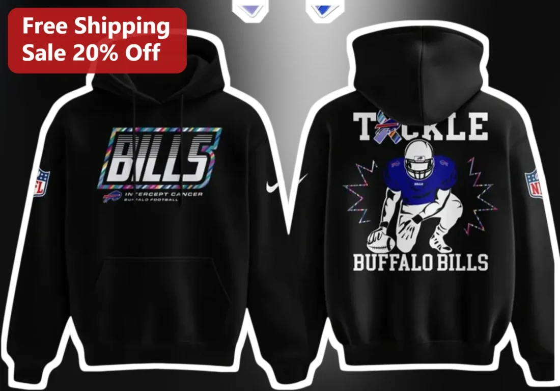 Buffalo Bills Intercept Cancer Hoodie NFL Crucial Catch Awareness Pullover available at our Miami, Florida warehouse