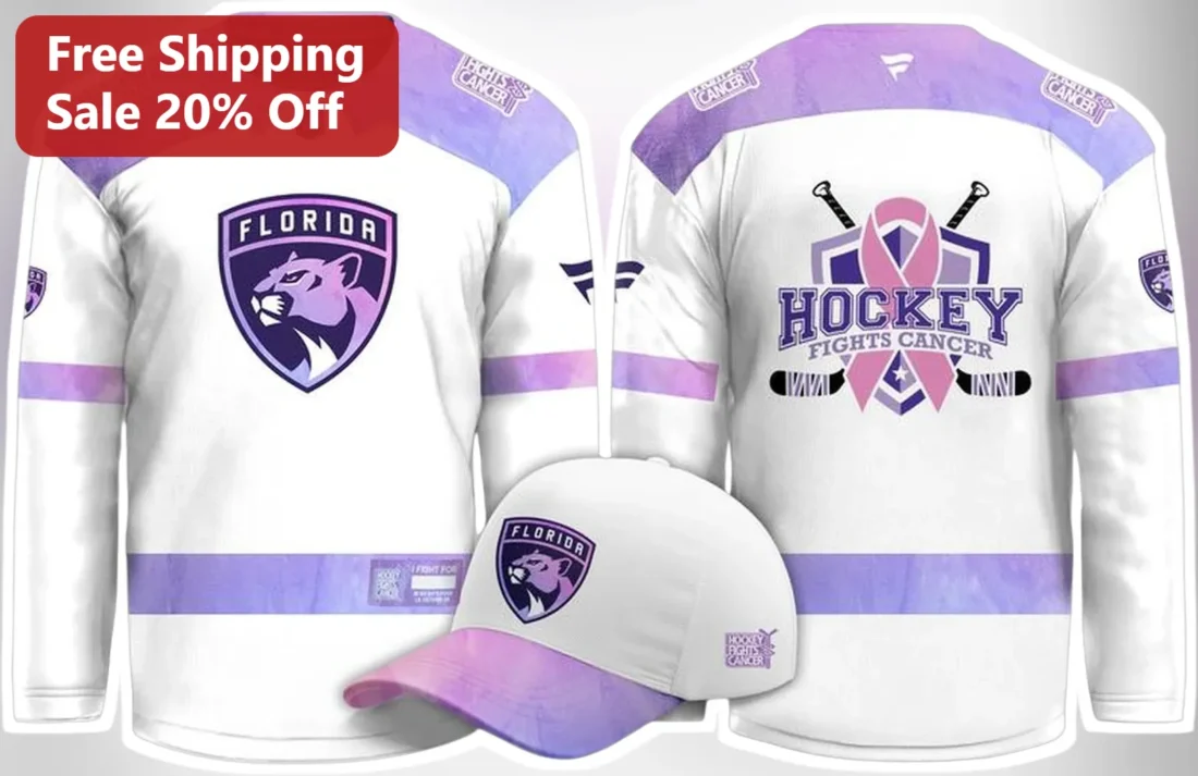 Hockey Fights Cancer Florida Jersey NHL Charity Awareness Gift available at our Miami, Florida warehouse