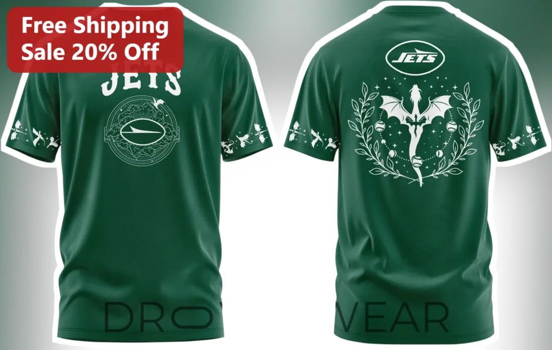 New York Jets Fantasy Football Dragon Graphic Tee Men Women NFL Fan Shirt available at our Miami, Florida warehouse