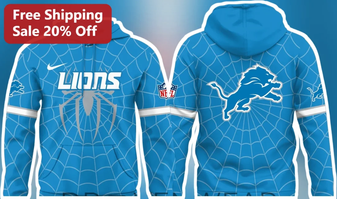 Detroit Lions Hoodie Pullover Sweatshirt Fan Apparel Game Day Gift available at our Miami, Florida warehouse