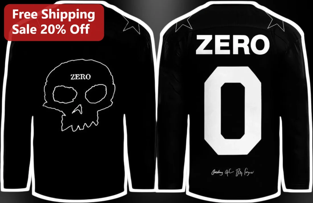 ZERO Jersey Billy Corgan Smashing Pumpkins Skull Band Merch Long Sleeve available at our Miami, Florida warehouse