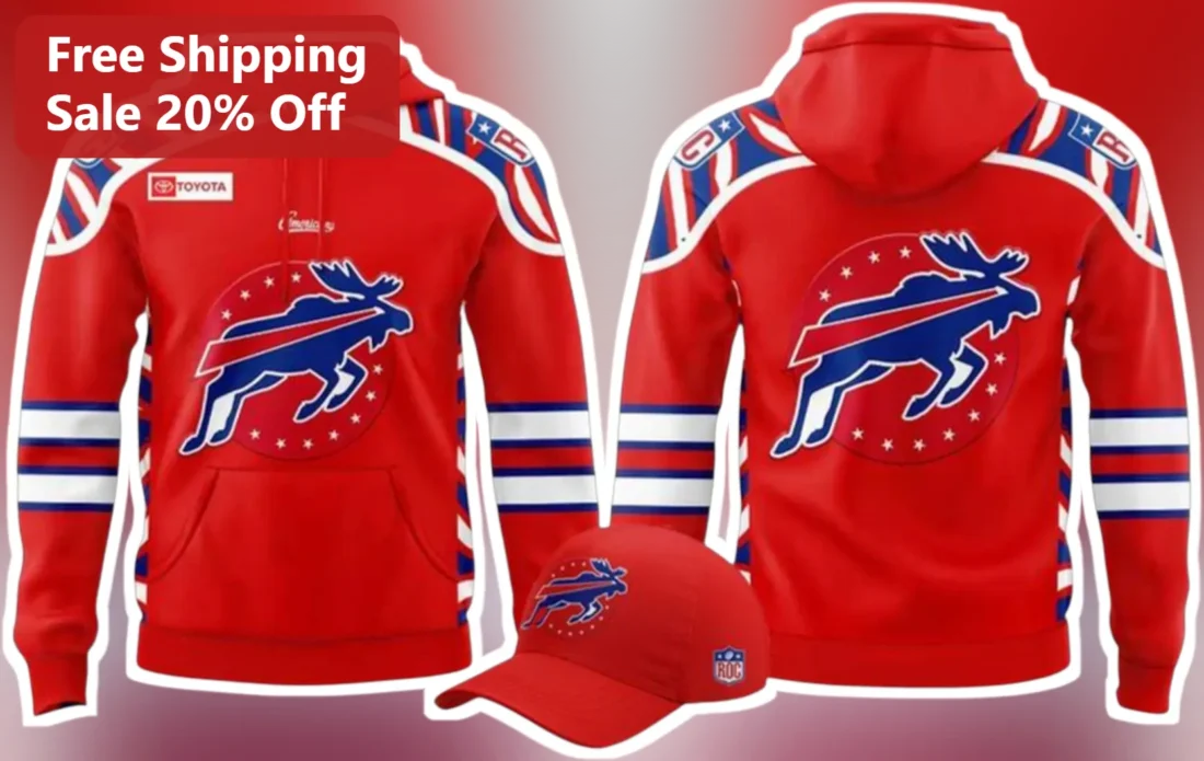Toyota Hoodie Buffalo Bills Patriotic NFL Fan Gear Red Sweatshirt available at our Miami, Florida warehouse