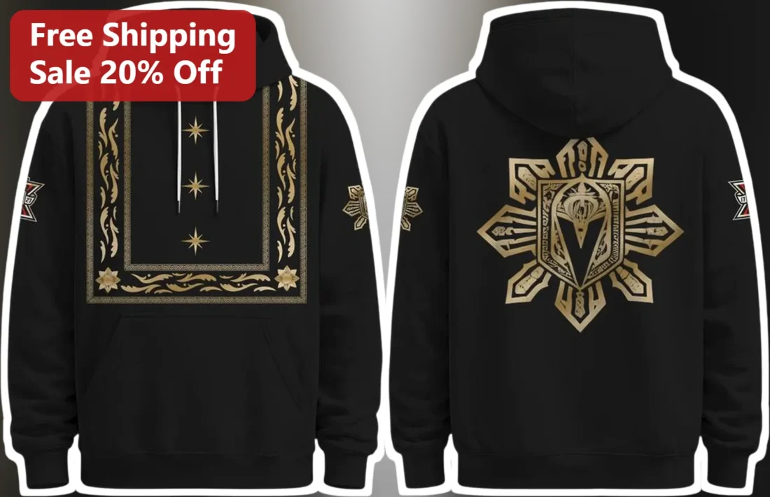 Vegas Golden Knights Hoodie Black Gold Crest Pullover NHL Fan Apparel available at our Miami, Florida warehouse