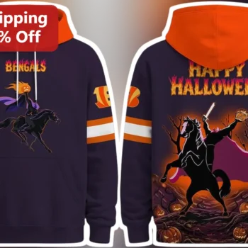 Bengals Halloween Headless Horseman Hoodie Cincinnati NFL Fan Gift available at our Miami, Florida warehouse
