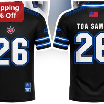 Black Football Jersey with Tribal Pattern Custom American Football Uniform for Men Women Team available at our Miami, Florida warehouse