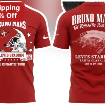 Bruno Mars The Romantic Tour 2026 Tee Vintage Concert Merch Graphic Shirt for Music Fans available at our Miami, Florida warehouse