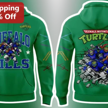 Buffalo Bills Teenage Mutant Ninja Turtles Hoodie NFL TMNT Crossover Fan Gear available at our Miami, Florida warehouse