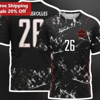 Canada Soccer Jersey 2026 FIFA World Cup Black Shattered Ice Pattern National Team Uniform available at our Miami, Florida warehouse