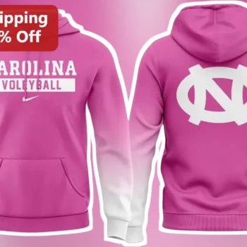 Carolina Volleyball Hoodie UNC Tar Heels North Carolina College Fan Apparel Pink Pullover