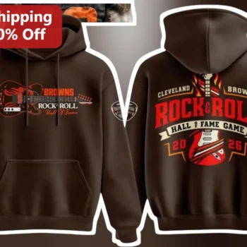 Cleveland Browns Rock Roll Hall of Fame Game Hoodie NFL Fan Apparel available at our Miami, Florida warehouse