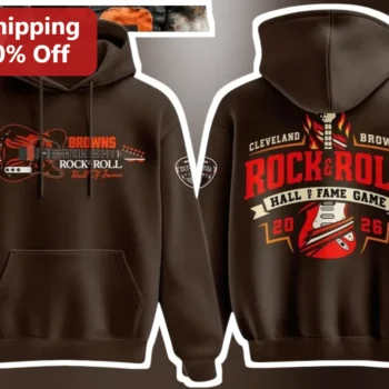 Cleveland Browns Rock Roll Hall of Fame Game Hoodie NFL Fan Gear Fall Football Apparel available at our Miami, Florida warehouse