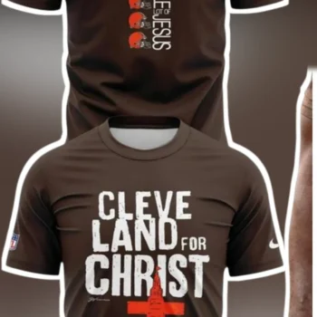 Cleveland For Christ Browns And Jesus Graphic Tee Christian Faith Football Fan Shirt available at our Miami, Florida warehouse
