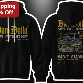 Dom Dolla Melbourne Marvel Stadium Hoodie Thursday 24 September 2026 Concert Tour Merch available at our Miami, Florida warehouse