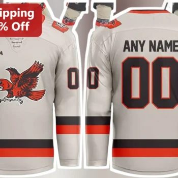 Eagle Hockey Jersey Tee Vintage 90s Style Custom Name Number Gift for Men Women available at our Miami, Florida warehouse