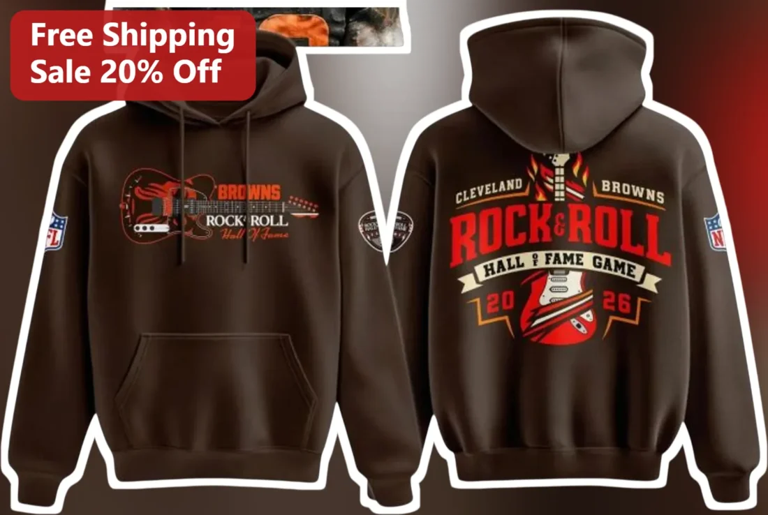 Cleveland Browns Rock Roll Hall of Fame Game Hoodie NFL Fan Apparel available at our Miami, Florida warehouse