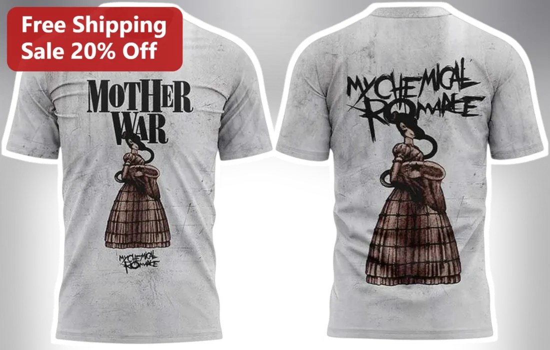 Mother War My Chemical Romance Tee The Black Parade Mama Graphic Shirt Emo Rock Band Merch available at our Miami, Florida warehouse