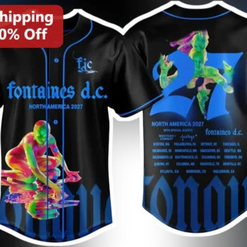 Fontaines D.C. North America 2027 Tour Baseball Jersey available at our Miami, Florida warehouse
