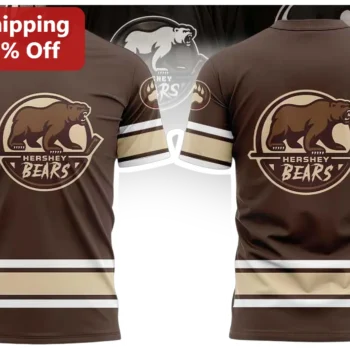 Hershey Bears Tee Hockey Fan Graphic T-Shirt for Men Women available at our Miami, Florida warehouse