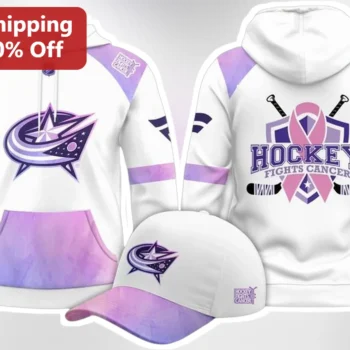 Hockey Fights Cancer Hoodie NHL Awareness Pullover Vegas Golden Knights Style Breast Cancer Support available at our Miami, Florida warehouse