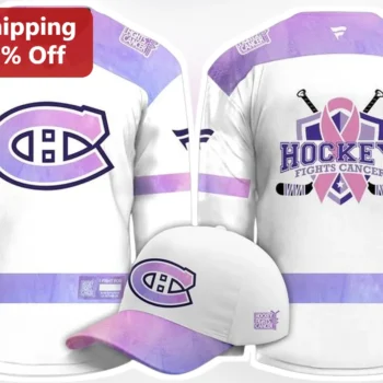 Hockey Fights Cancer Jersey Montreal Canadiens NHL Charity Awareness Pink Ribbon Sports Gear available at our Miami, Florida warehouse
