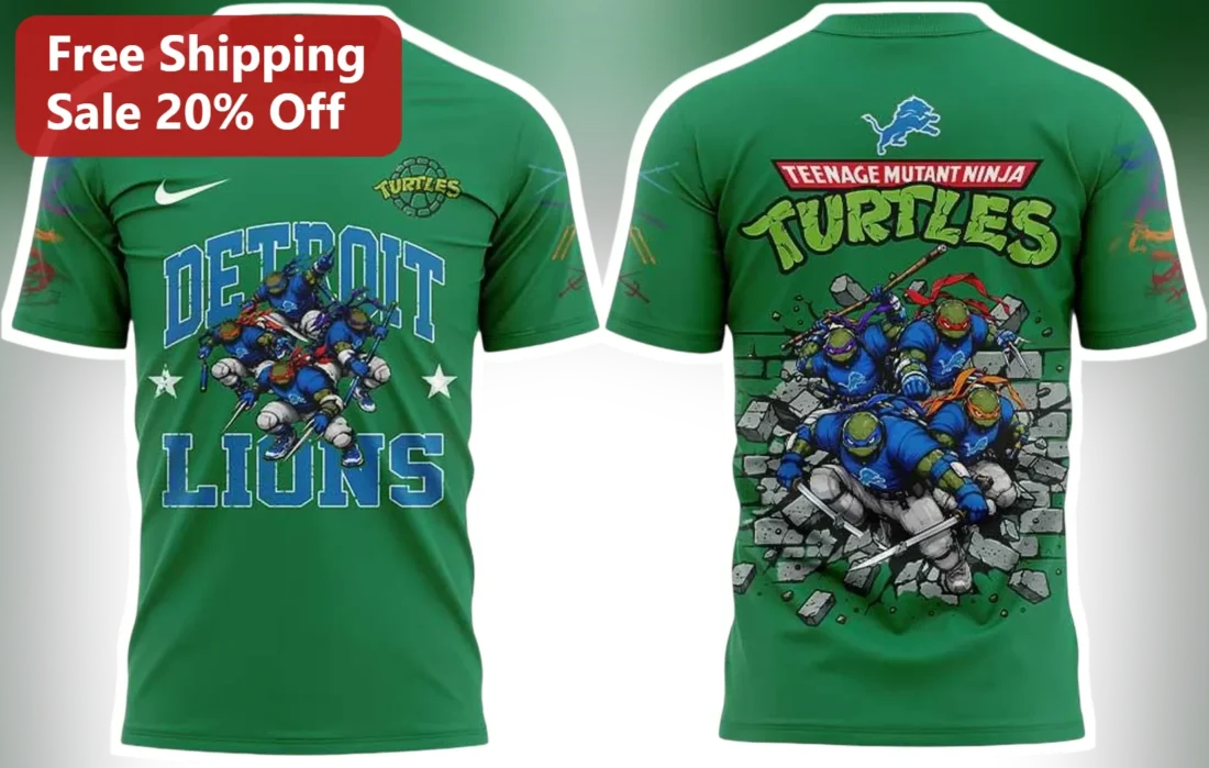 Detroit Lions Teenage Mutant Ninja Turtles Tee NFL Fan Gift available at our Miami, Florida warehouse