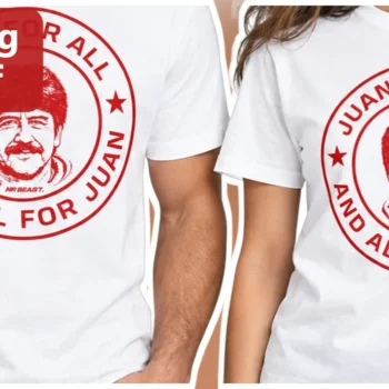 Juan For All And All For Juan MrBeast Parody Graphic Tee available at our Miami, Florida warehouse