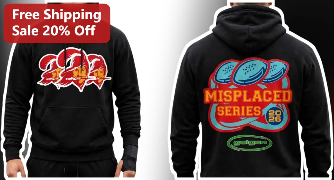 MISPLACED SERIES Hoodie Football Fan Apparel Black Pullover Sweatshirt available at our Miami, Florida warehouse