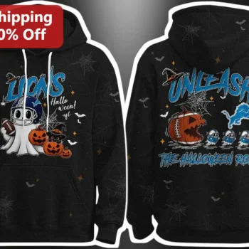 Lions Unleash The Halloween Roar Hoodie Detroit Lions NFL Fan Spooky Apparel Gift available at our Miami, Florida warehouse