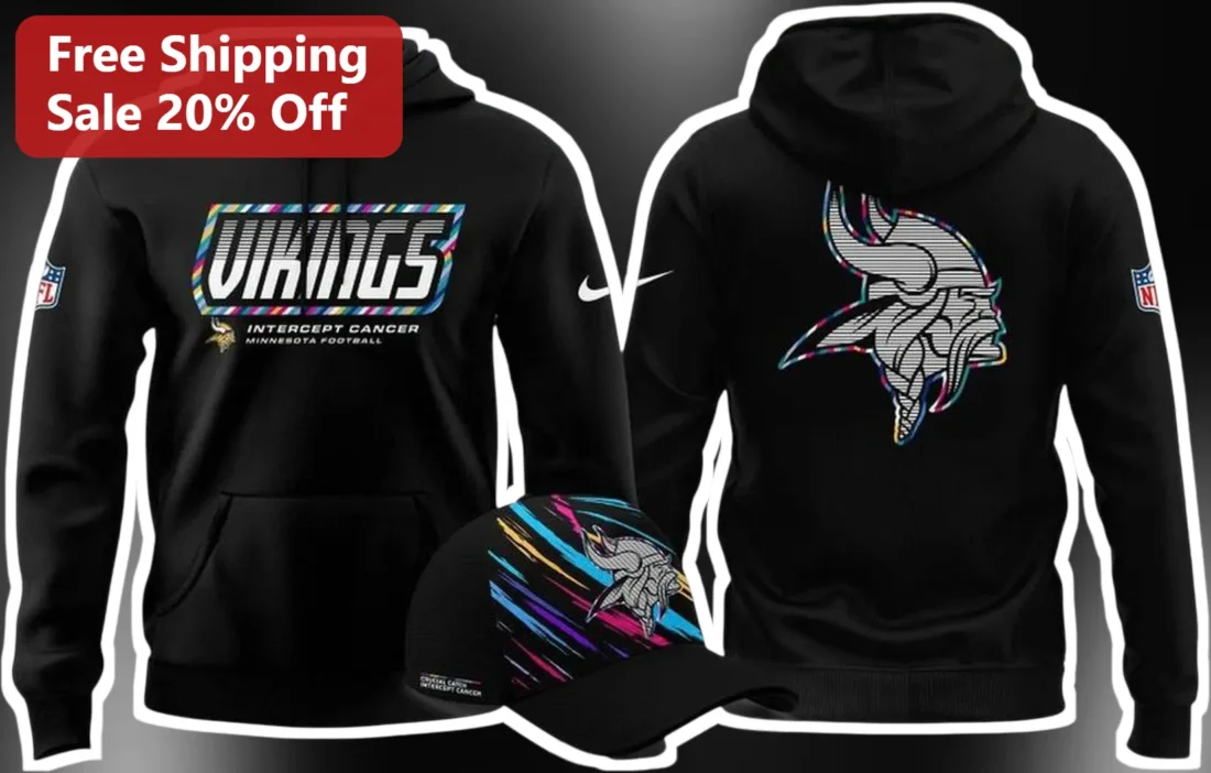Minnesota Vikings Crucial Catch Intercept Cancer Hoodie NFL Football Awareness Gift available at our Miami, Florida warehouse