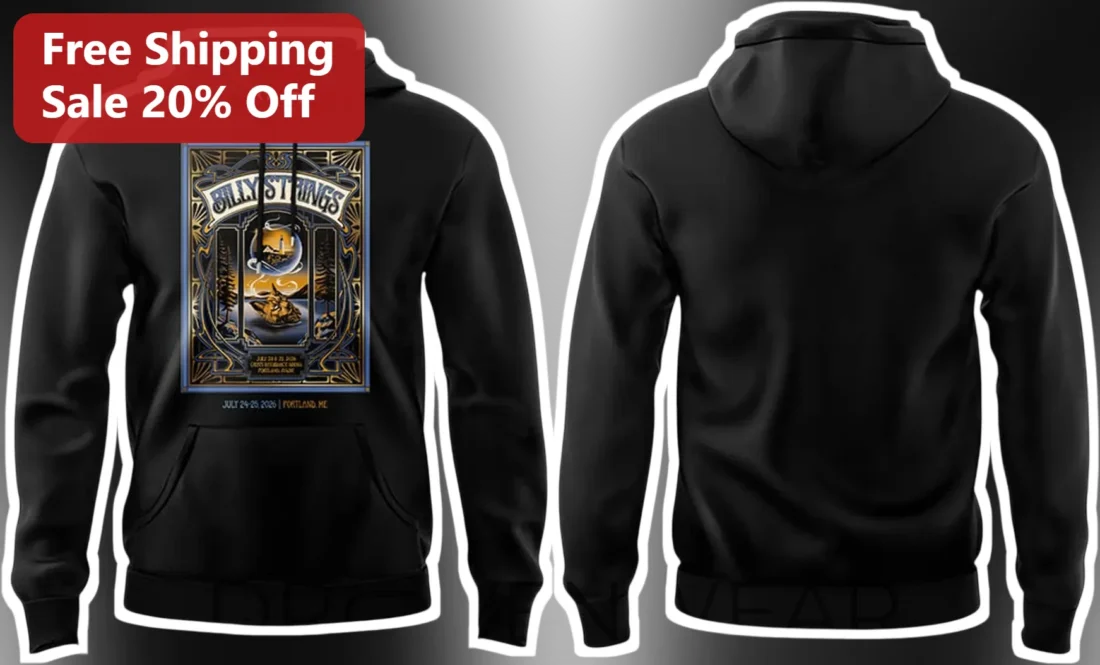 Billy Strings Portland ME July 2026 Tour Hoodie available at our Miami, Florida warehouse
