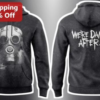 My Chemical Romance We're Damned After All Hoodie Black Gas Mask Graphic Emo Merch available at our Miami, Florida warehouse
