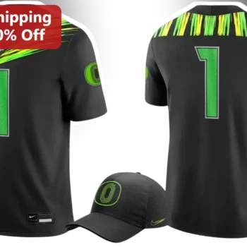 Oregon Ducks Football Jersey Concept Black Neon Green Nike Style College Fan Gear available at our Miami, Florida warehouse