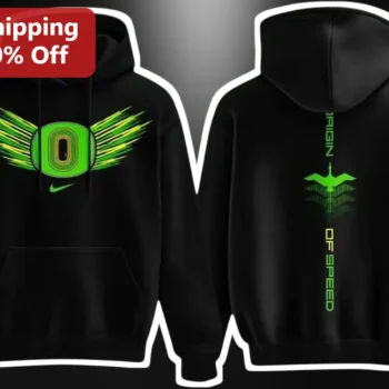 Origin Of Speed Oregon Ducks Nike Hoodie Black Neon Green Winged O Logo Athletic Pullover available at our Miami, Florida warehouse