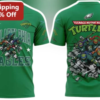 Philadelphia Eagles Teenage Mutant Ninja Turtles Tee Game Day NFL Mashup Gift for Kids Youth available at our Miami, Florida warehouse