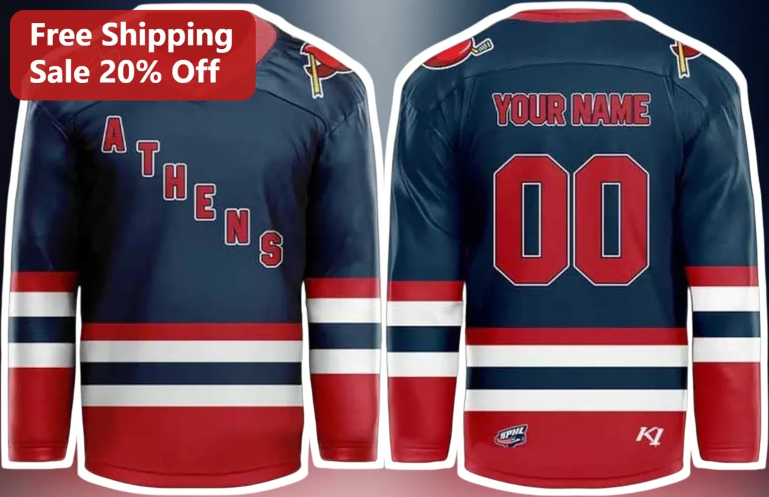 Athens Rock Lobsters Hockey Jersey Custom Name Number Team Apparel available at our Miami, Florida warehouse
