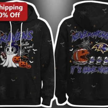 Ravens Nevermore It's Game Night Halloween Hoodie Baltimore Ravens Fan Gift available at our Miami, Florida warehouse