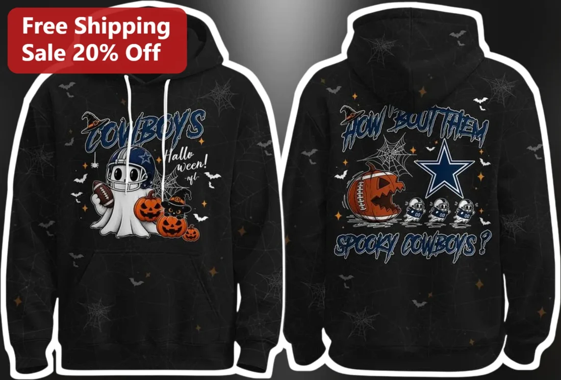 Dallas Cowboys Halloween How Bout Them Spooky Cowboys Hoodie available at our Miami, Florida warehouse