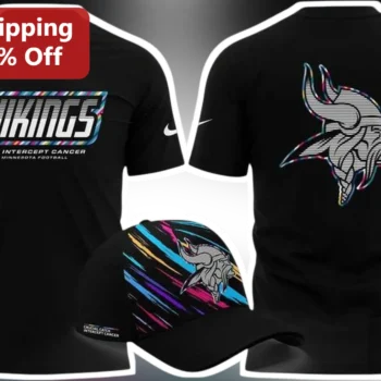 Vikings Intercept Cancer Minnesota Football Tee NFL Crucial Catch Awareness Shirt Gift available at our Miami, Florida warehouse